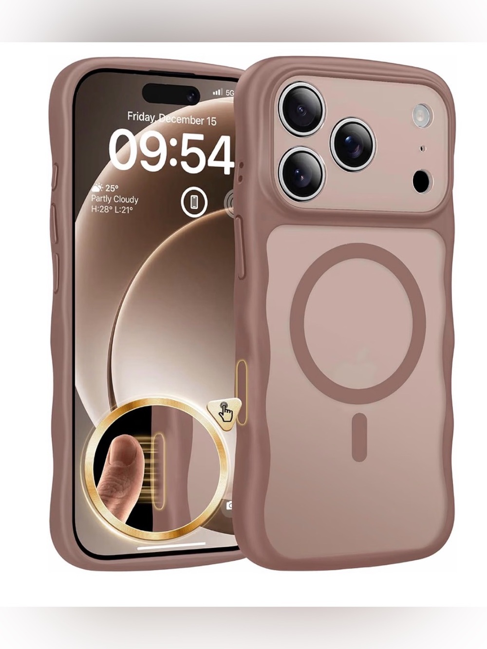 Magnetic iPhone 17 Pro Max wave Case  Brown NEW